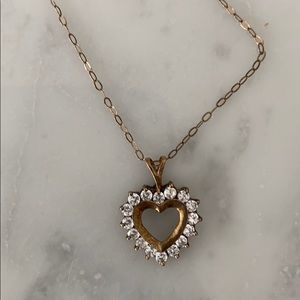diamond & gold heart-shaped necklace